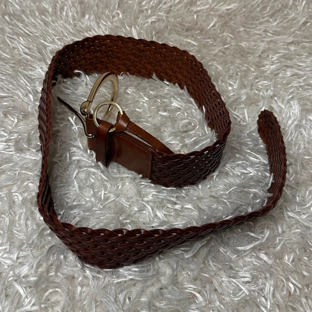 Michael Kors Brown Braided Woven Belt Women's Size S